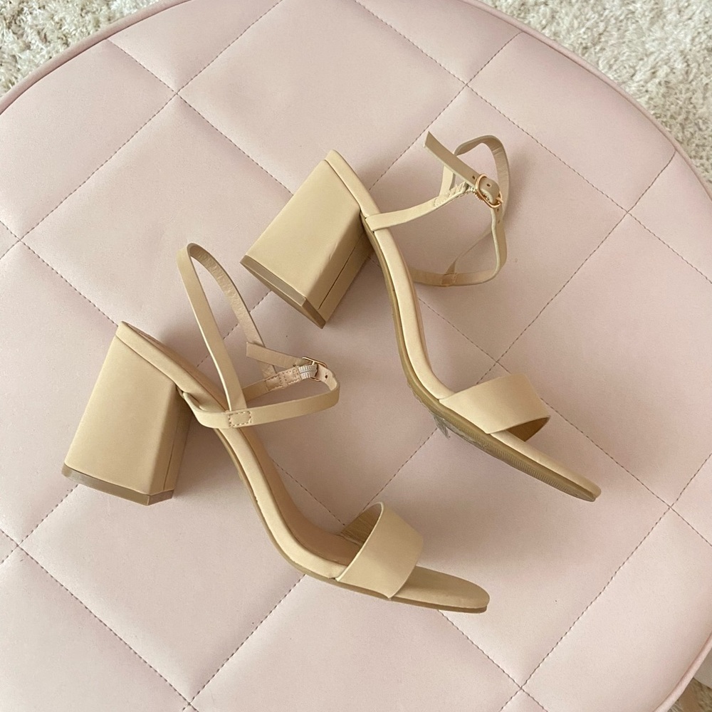 Nude chunky sandals